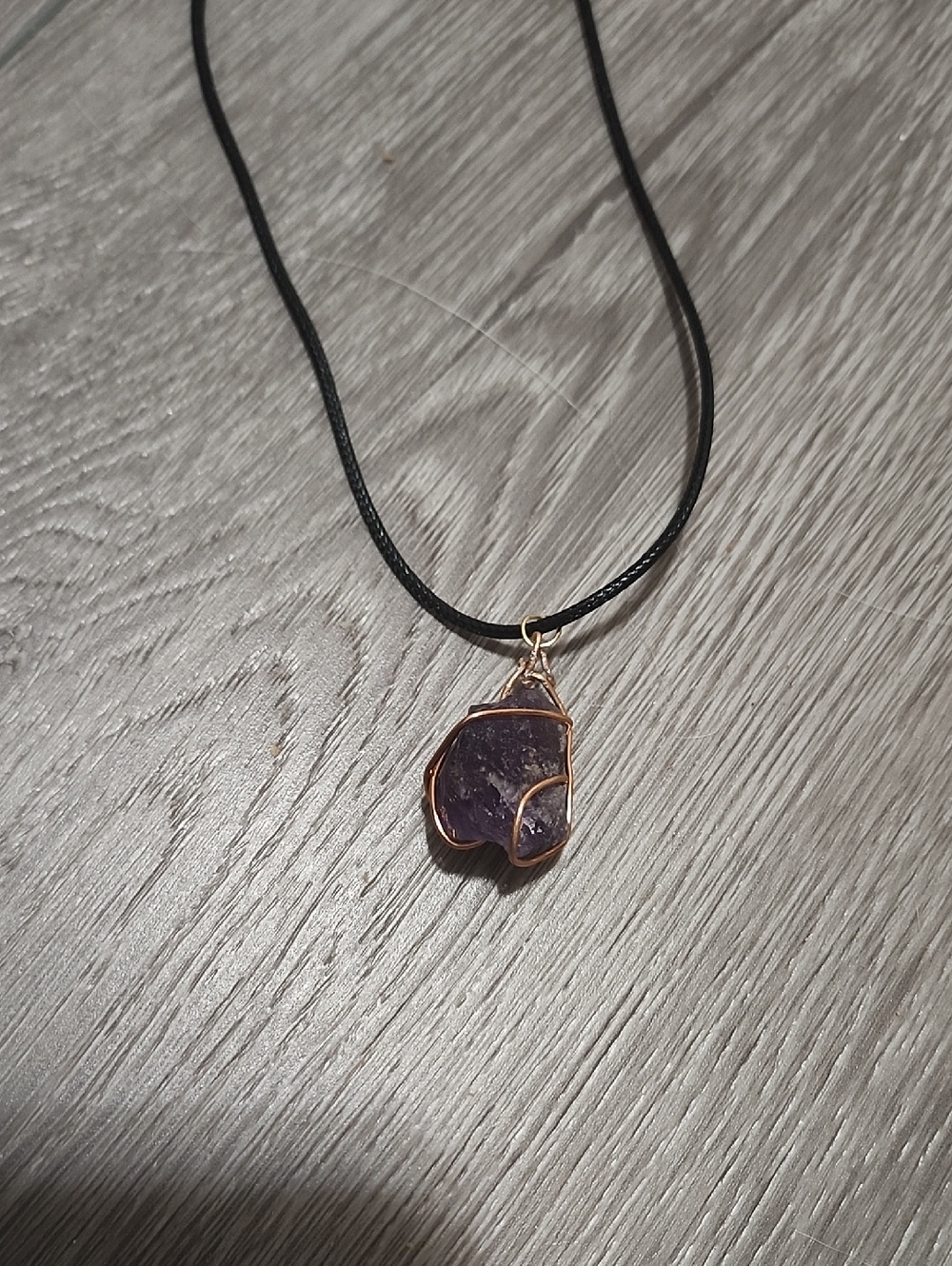 Handcrafted Amethyst Grounding Core Wire Wrapped Necklace